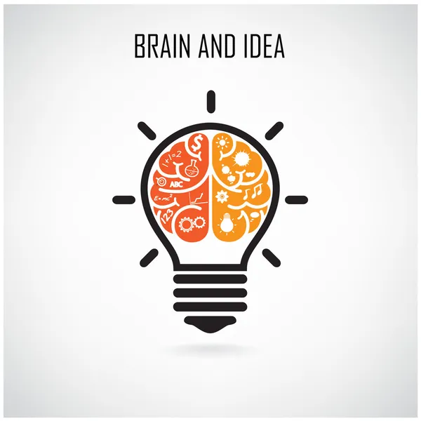 Idea de cerebro creativo — Vector de stock