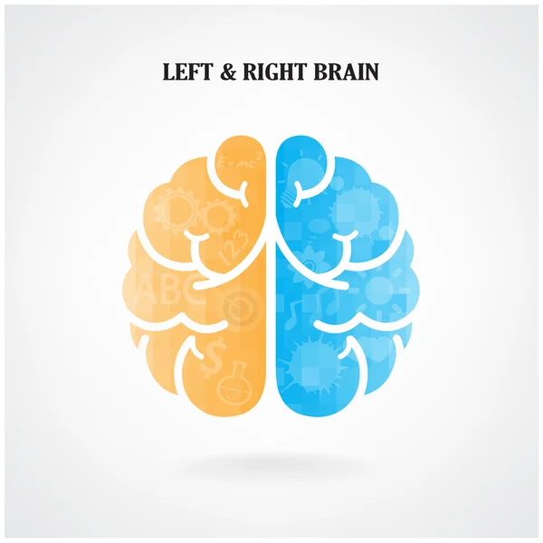 Simbol otak kiri dan kanan kreatif - Stok Vektor
