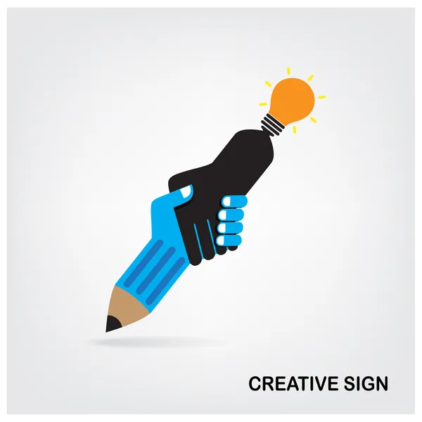 Handschlag abstraktes Zeichen, kreatives Zeichen. — Stockvektor