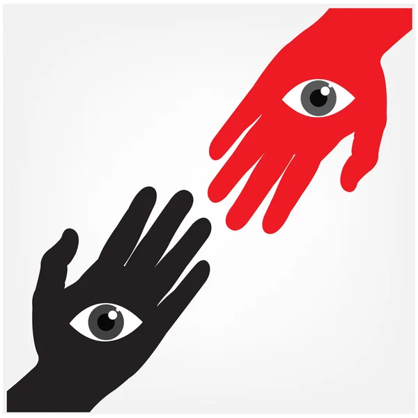 Main avec l'œil, concept de vision — Image vectorielle