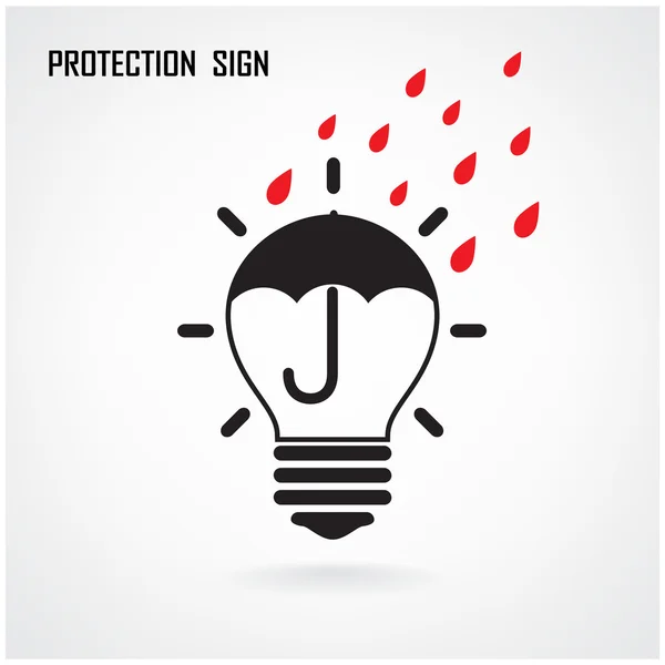 Lampe créative Idée et concept de protection — Image vectorielle