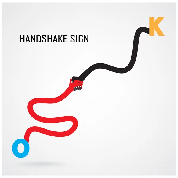 Handshake abstrato modelo de design de vetor de sinal —  Vetores de Stock