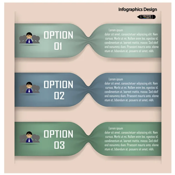 Banner de opciones de infografías limpias . — Vector de stock