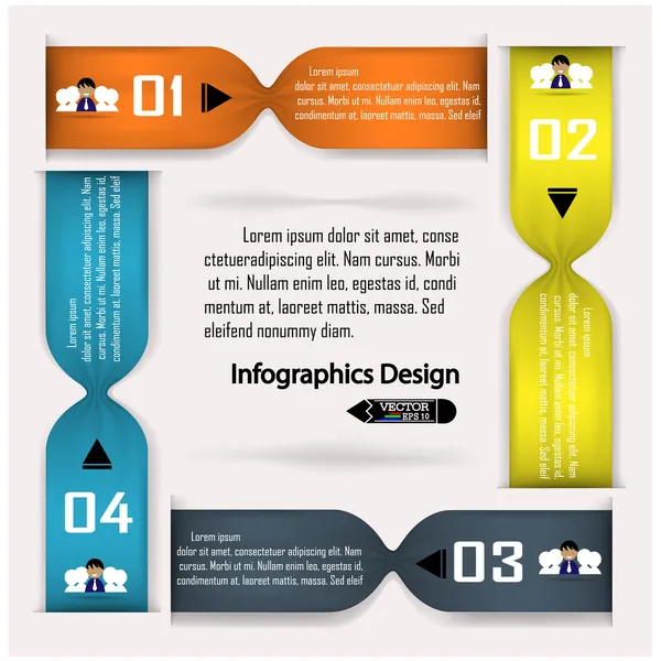 Banner de opciones de infografías limpias . — Archivo Imágenes Vectoriales