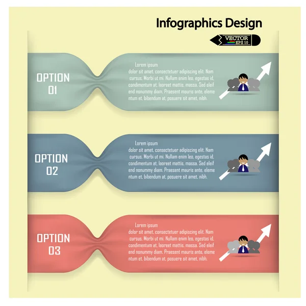 Banner de opciones de infografías coloridas — Archivo Imágenes Vectoriales