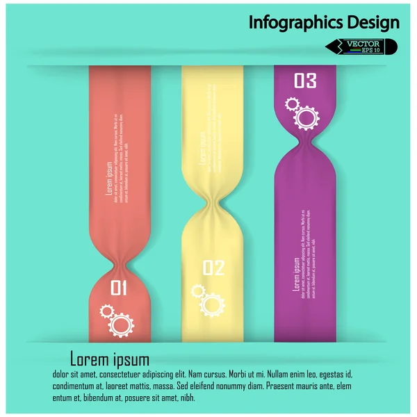 Banner de opções de infográficos coloridos . — Vetor de Stock