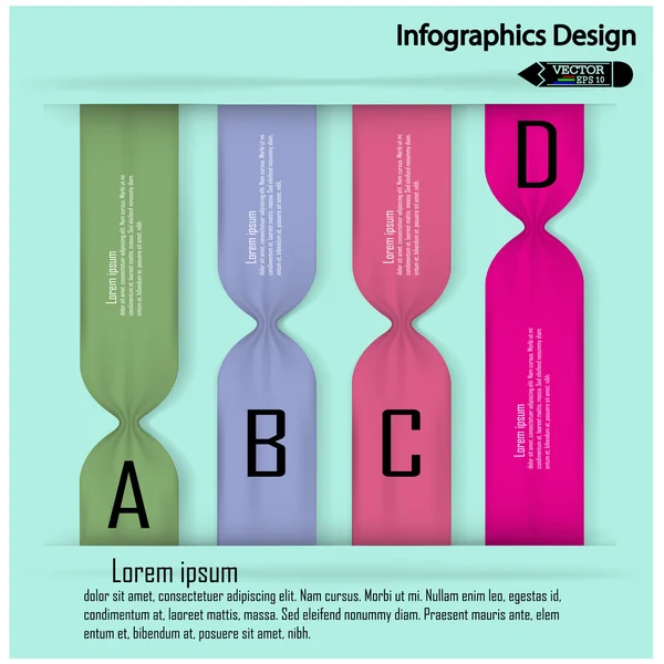 Moderní barevné infografiky možnosti nápis. — Stockový vektor