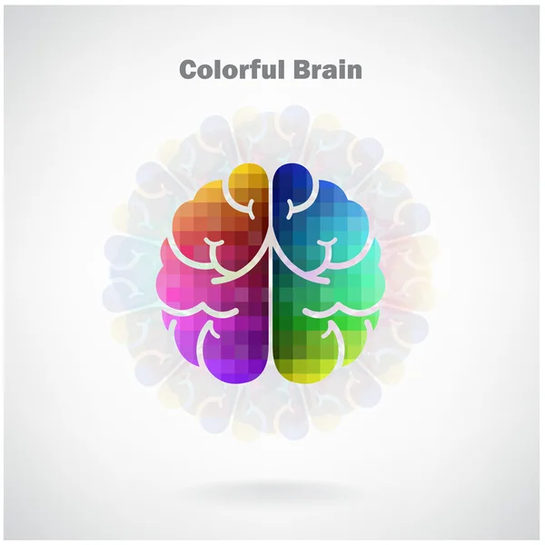 Creative colorful left and right brain — Stock Vector