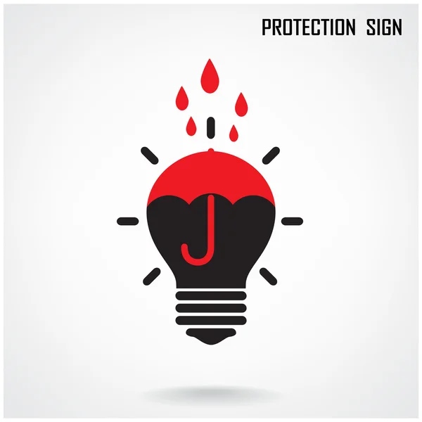 Lampe créative et concept de protection fond — Image vectorielle