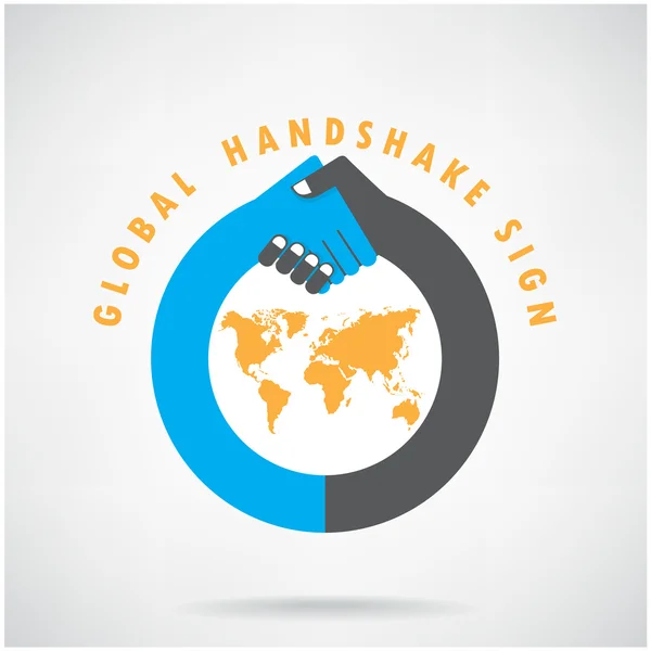 Gobal handshake znamení a obchodní koncept. — Stockový vektor
