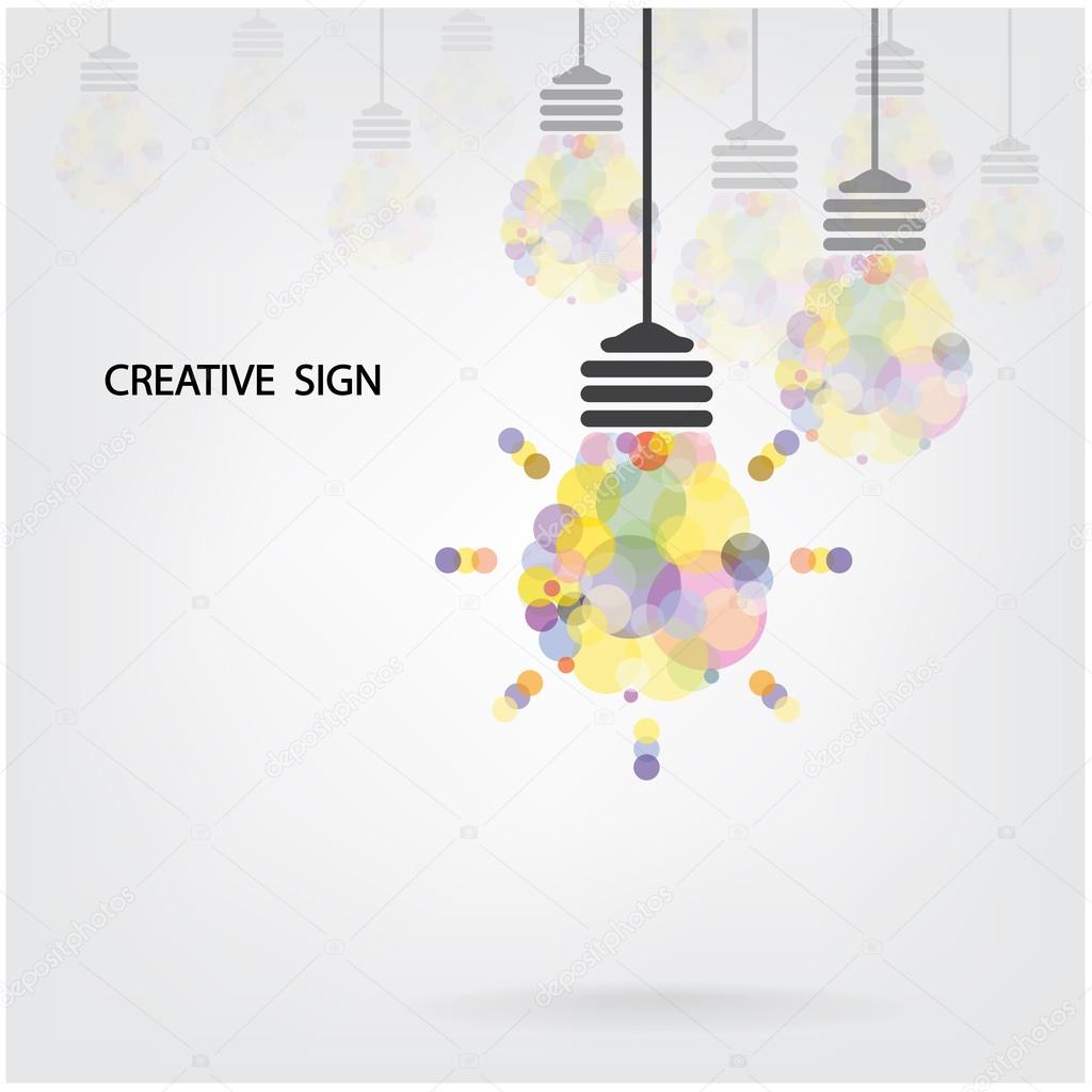 Creative light bulb Idea concept background design 