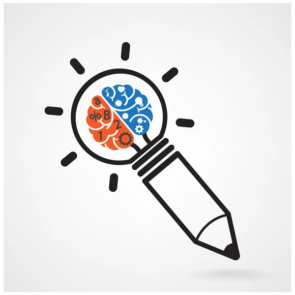 Concepto de idea de cerebro creativo diseño de fondo — Vector de stock