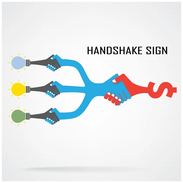 Handshake plantilla de diseño de vector de signo abstracto — Vector de stock