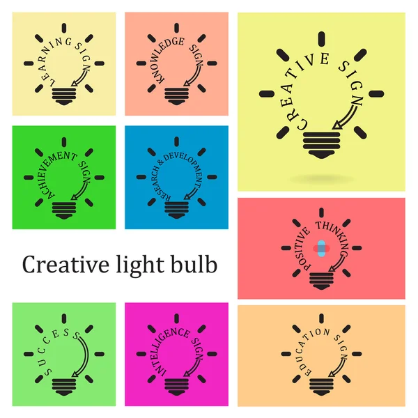 Λάμπα δημιουργική ιδέα έννοια, επιχειρηματική ιδέα, σημάδι educaton — Διανυσματικό Αρχείο