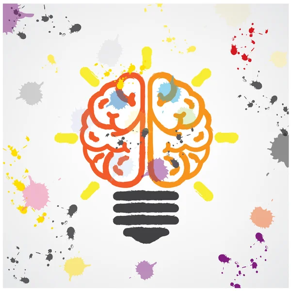 yaratıcı ampul fikir kavramı, renkli kepek sembolü