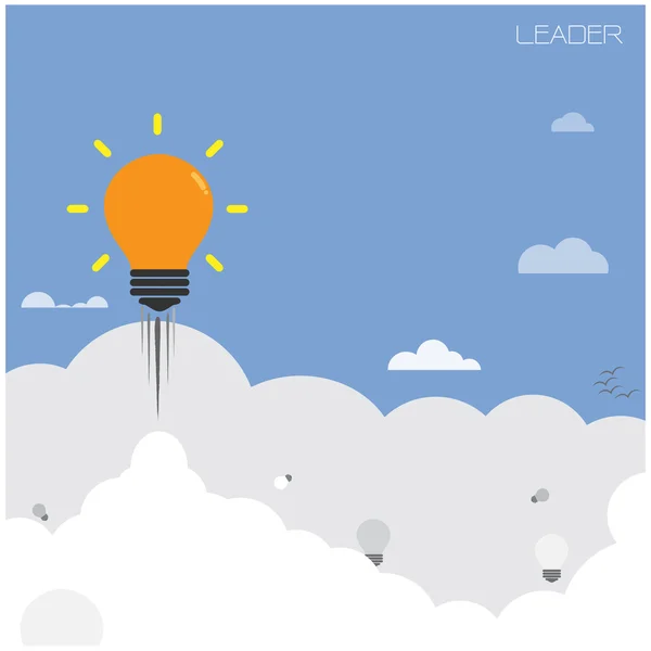 Креативна лампочка, концепція лідера — стоковий вектор