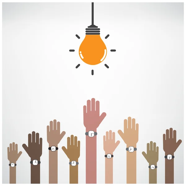Businessman hand symbol with creative light bulb sign ,design fo — Stock Vector