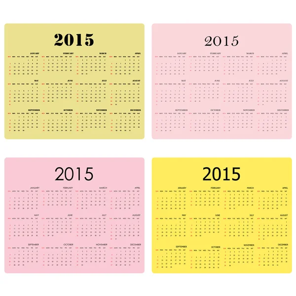 背景に 2015 年のカレンダー. — ストックベクタ