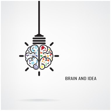Картина, постер, плакат, фотообои "идея креативного мозга и концепция лампочки
", артикул 49790741
