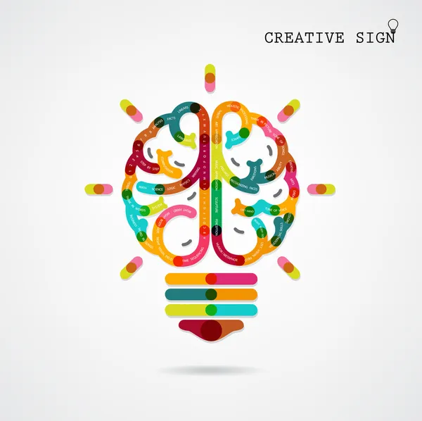 Creative infographics left and right brain function ideas on bac — Stock Vector