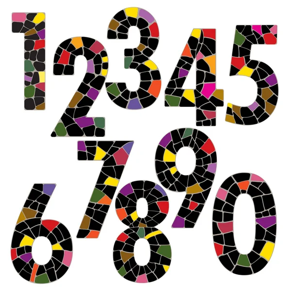 Creative brick number alphabet font style — Stock Vector