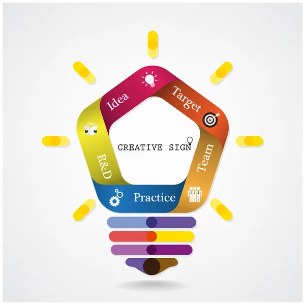 Creative infographics light bulb idea concept background — Stock Vector