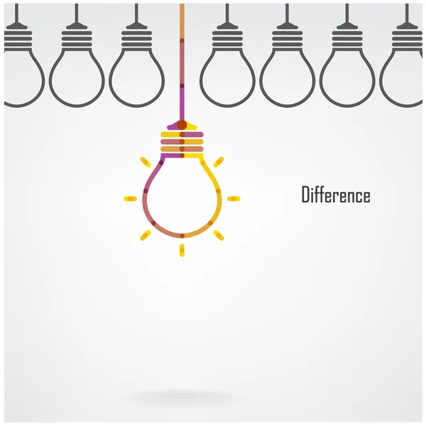 Creative light bulb difference idea concept background — Stock Vector