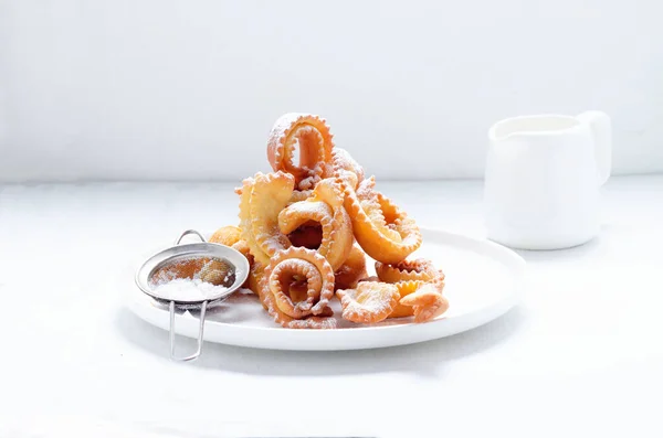 Italian Carnival Fritters Guanto Galeno — Stock Photo, Image