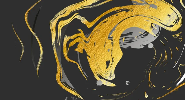 Абстрактный Черный Фон Эффектом Золотого Гранжа — стоковое фото