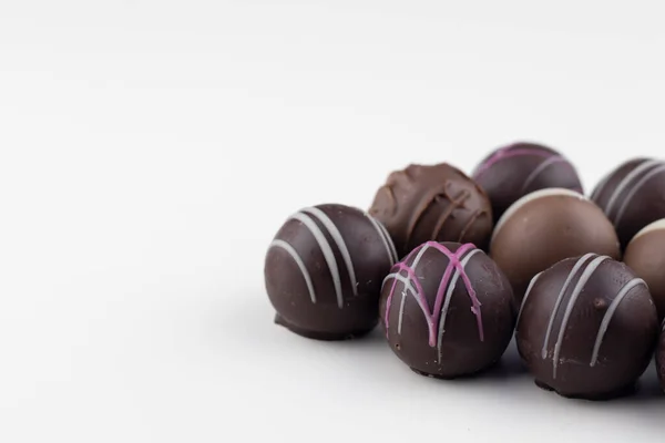 Шоколадні Цукерки Білому Тлі — стокове фото