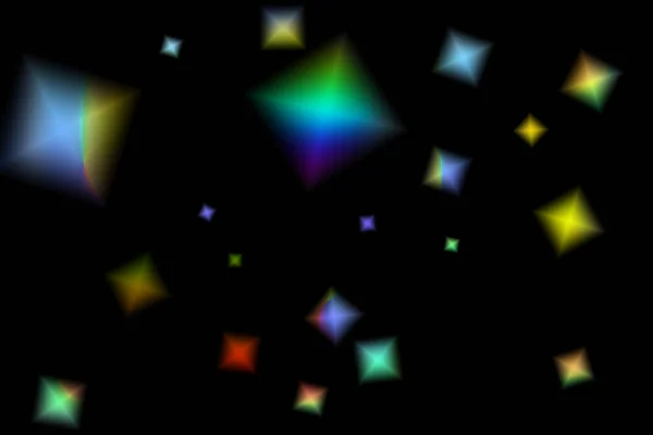 Fundo Preto Com Estrelas Coloridas — Fotografia de Stock