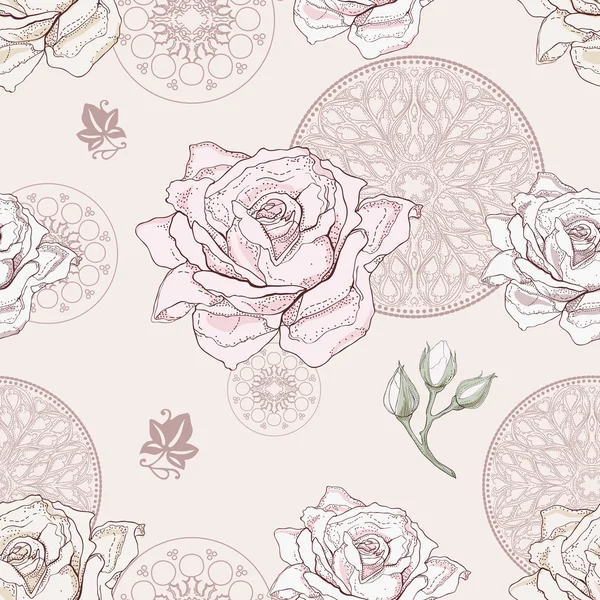 Rose seamless pattern — Stock Vector