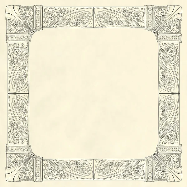 Прикрашена ретро рамка на старому паперовому фоні — стоковий вектор