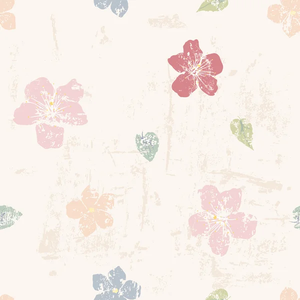 Grungy λουλουδάτο μοτίβο άνευ ραφής — Διανυσματικό Αρχείο