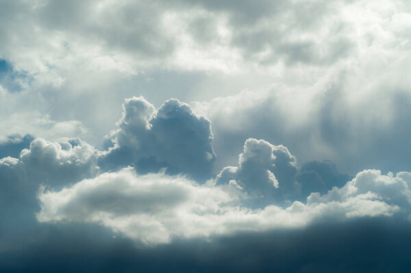 Cumulus clouds in the sky