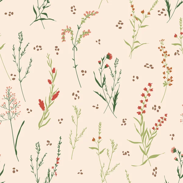 Textura Vectorial Colorida Patrón Sin Costura Floral Flor Motivos Botánicos — Vector de stock
