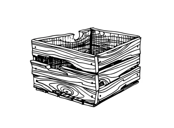Una Vieja Caja Embalaje Agrietada Hecha Tablas Madera Protección Durante — Vector de stock