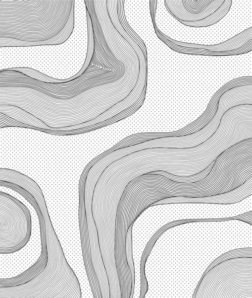 Patrón Líneas Puntos Abstractos Line Art — Vector de stock