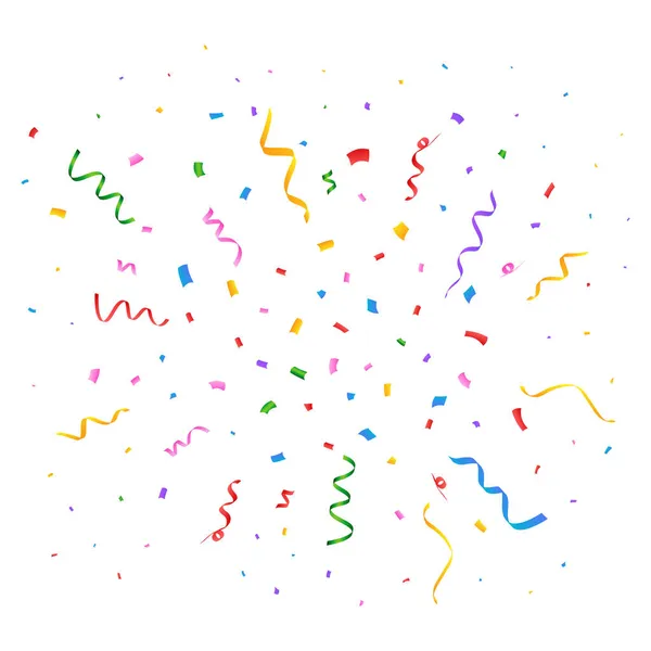 Confetti Vektor Illusztráció Fesztivál Háttér Egyszerű Tinsel Konfetti Robbanás Piros — Stock Vector