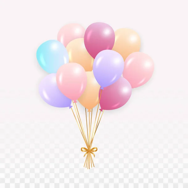 Leuke Kleurrijke Ballon Collectie Meerkleurige Ballon Png Verjaardag Ballon Ontwerp — Stockvector