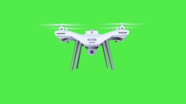 4k gerçekçi dron yeşil ekranda uçuyor. İHA animasyonu uçuyor ve casusluk yapıyor. Casus İHA animasyon videosu. Casus kameralı 4K video. 4K kuadkopter uçan animasyon.