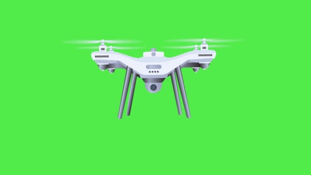 Drone Réaliste Volant Sur Écran Vert Drone Animation Vol Espionnage — Video