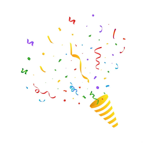 Confetti Knutsel Explosie Achtergrond Realistisch Lint Confetti Vector Illustratie Kleurrijke — Stockvector