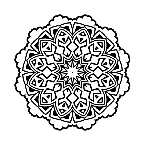 Modèle Mandala Avec Couleur Noire Blanche Décoration Mandala Ornement Fond — Image vectorielle