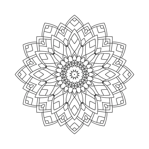 Mandala Coloring Book Arabic Decoration Mandala Vector Flower Pattern Black — Stock Vector