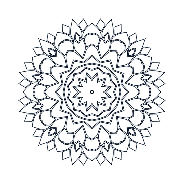 Vektor Vzorce Květin Mandala Line Art Illustration Černobílé Zbarvení Knihy — Stockový vektor