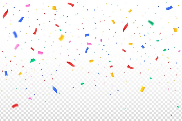 Colorful Party Tinsel Confetti Falling Confetti Vector Festival Background Colorful — Stock Vector