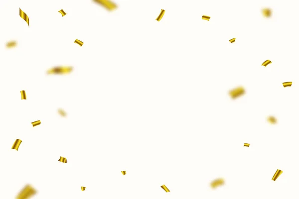 Quadro Queda Confete Dourado Isolado Fundo Branco Elementos Festival Aniversário — Vetor de Stock