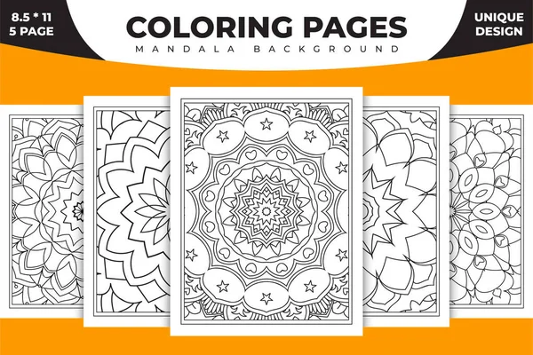 Coloring Page Mandala Background Line Art Illustration Mandala Pattern Vector — стоковый вектор