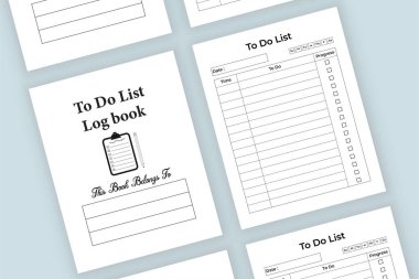 Kayıt defteri ve görev takip cihazı yapmak için. Görev planlayıcısı defteri. Görev listesi çizgisi sanat vektörü. Liste kayıt defteri için KDP iç dizini. KDP 'nin içerisini listelemek için. Görev seyir defteri yapmak için.